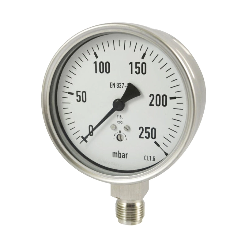 Volledig roestvrijstalen capsule lage manometer