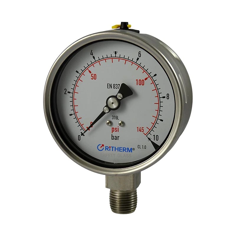 Lasergelaste manometer van volledig roestvrij staal