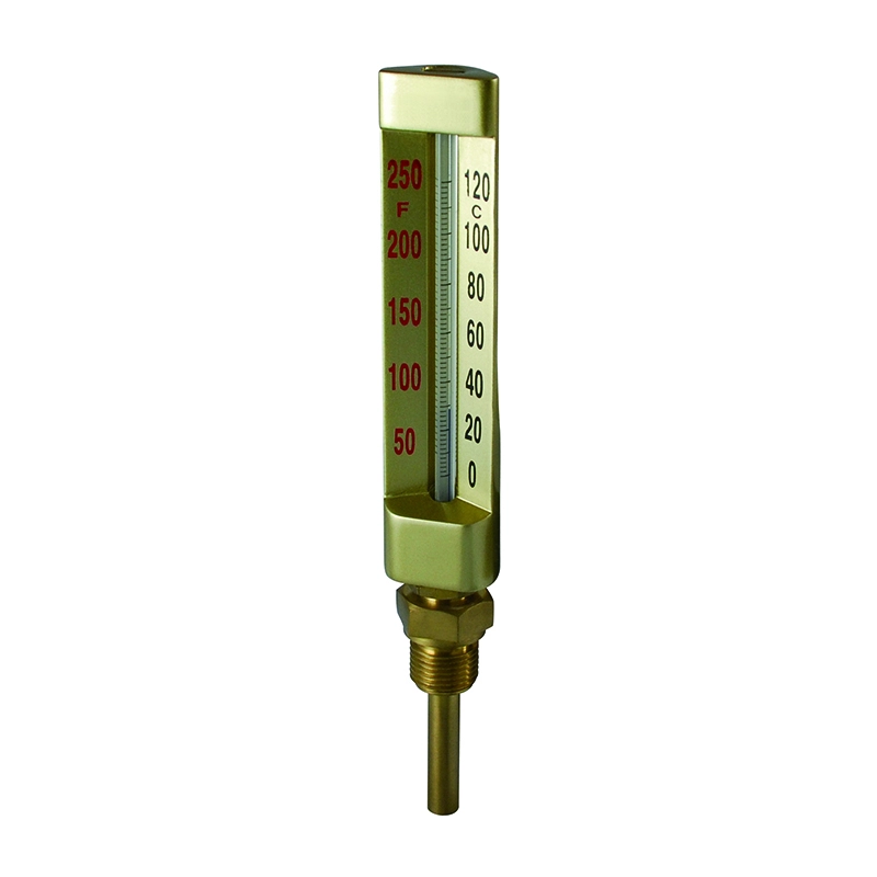 V-vormige glazen thermometer